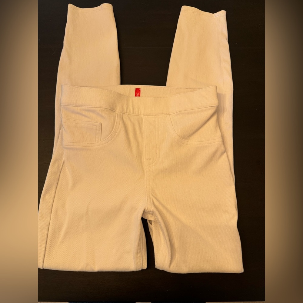 Spanx  stretchy straight leg white jeans
